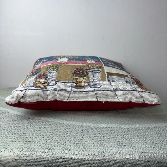 Small Tapestry Flower Shop Florist Floral‎ Design Decorative Throw Pillow 11x11 - Picture 4 of 9